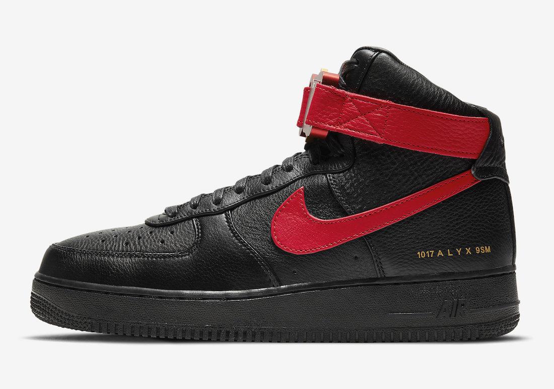 1100x773 Alyx X Nike Air Force 1 High Black University Red CQ4018 601