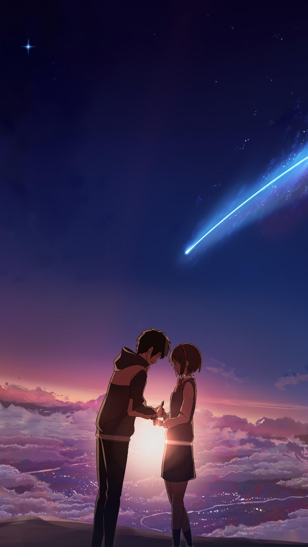 1080x1920 Romantic Anime Couple HD Wallpaper