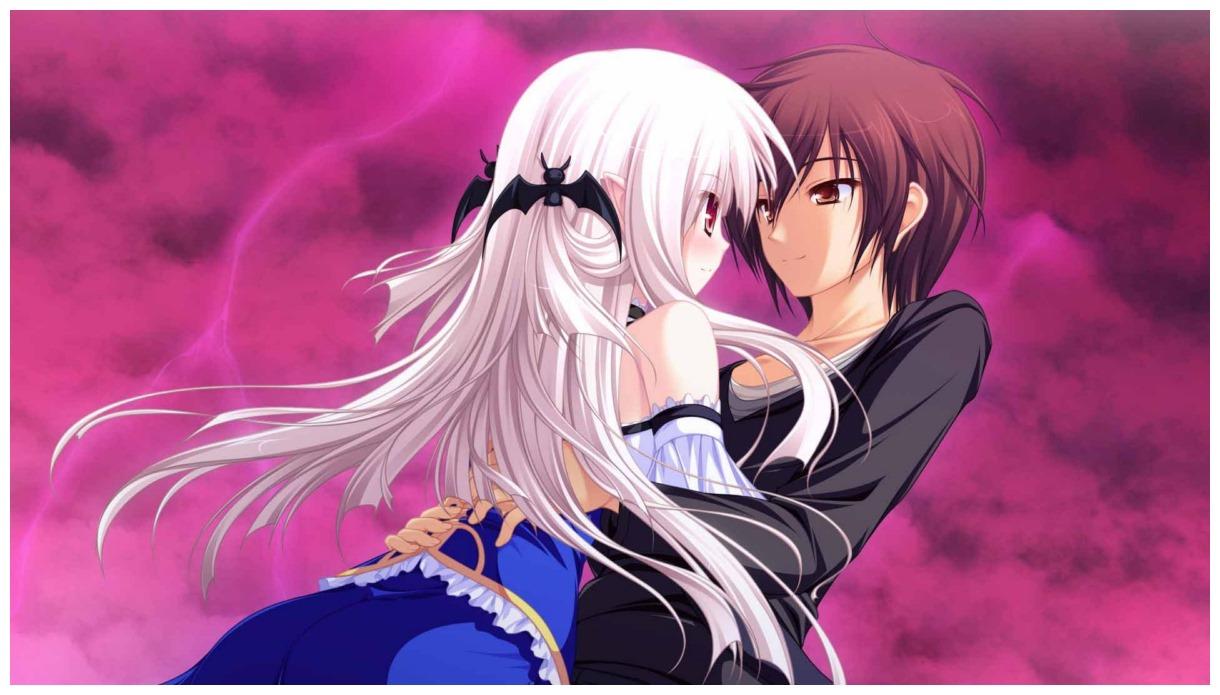 1220x695 Romantic & Emotional Couples Anime Full HD Wallpaper