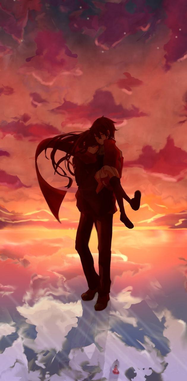 630x1280 Anime couple wallpaper
