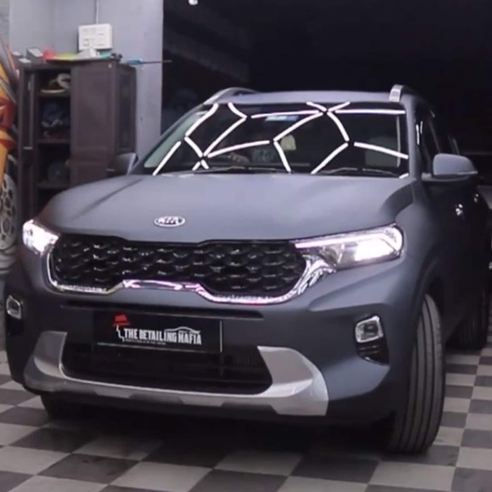 1600x1600 Kia Sonet Modified With Grey, Matte Finish PPF Looks Bold: Watch Video