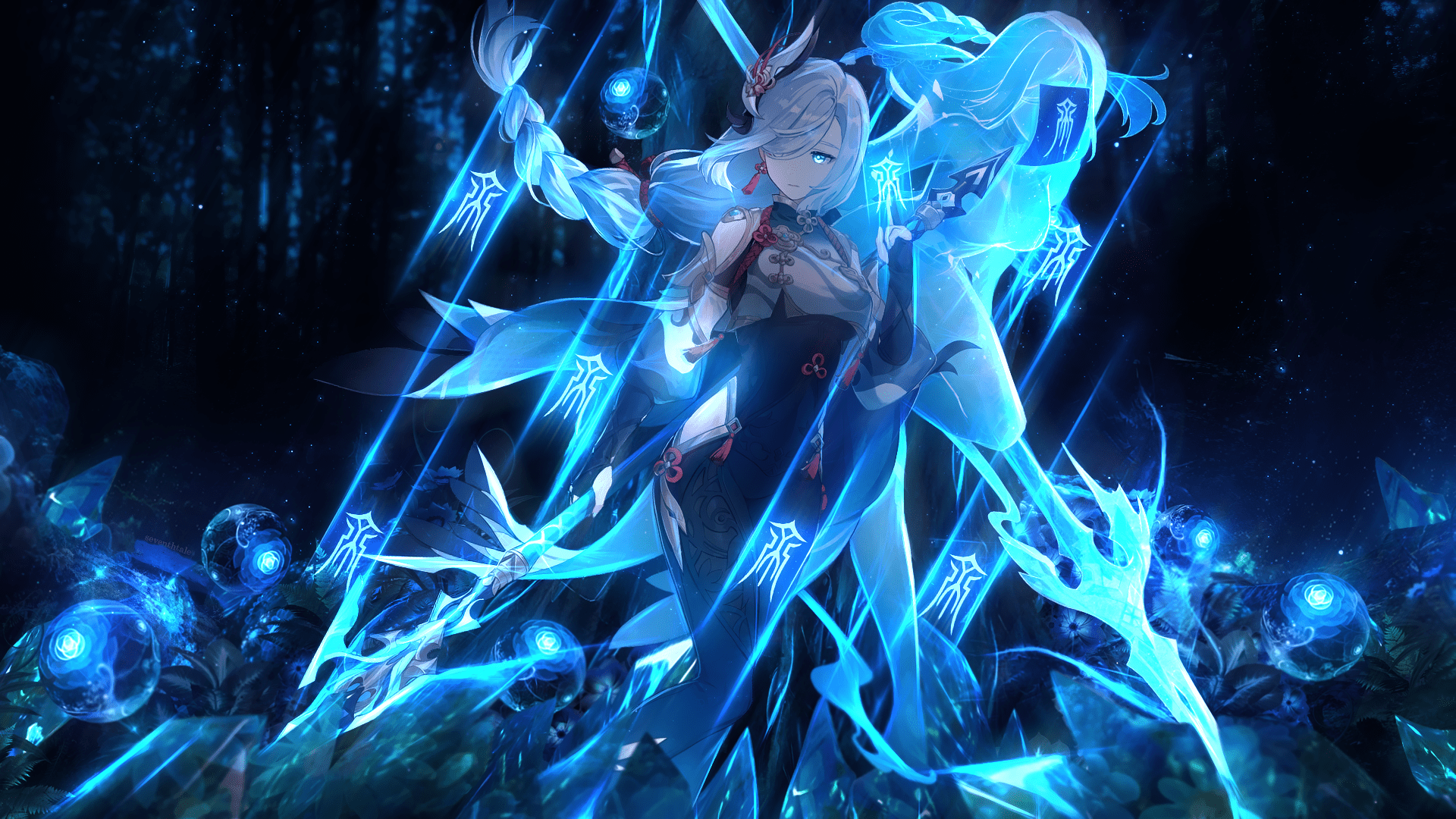1920x1080 Just want to share this Shenhe wallpaper I edited