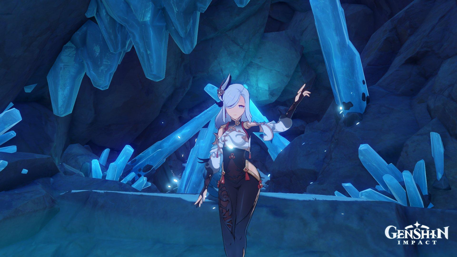 1920x1080 BLANK  in Dragonspine Cave Wallpaper is hot ⚬ STC / ( character leak ) #GenshinImpact #Genshin