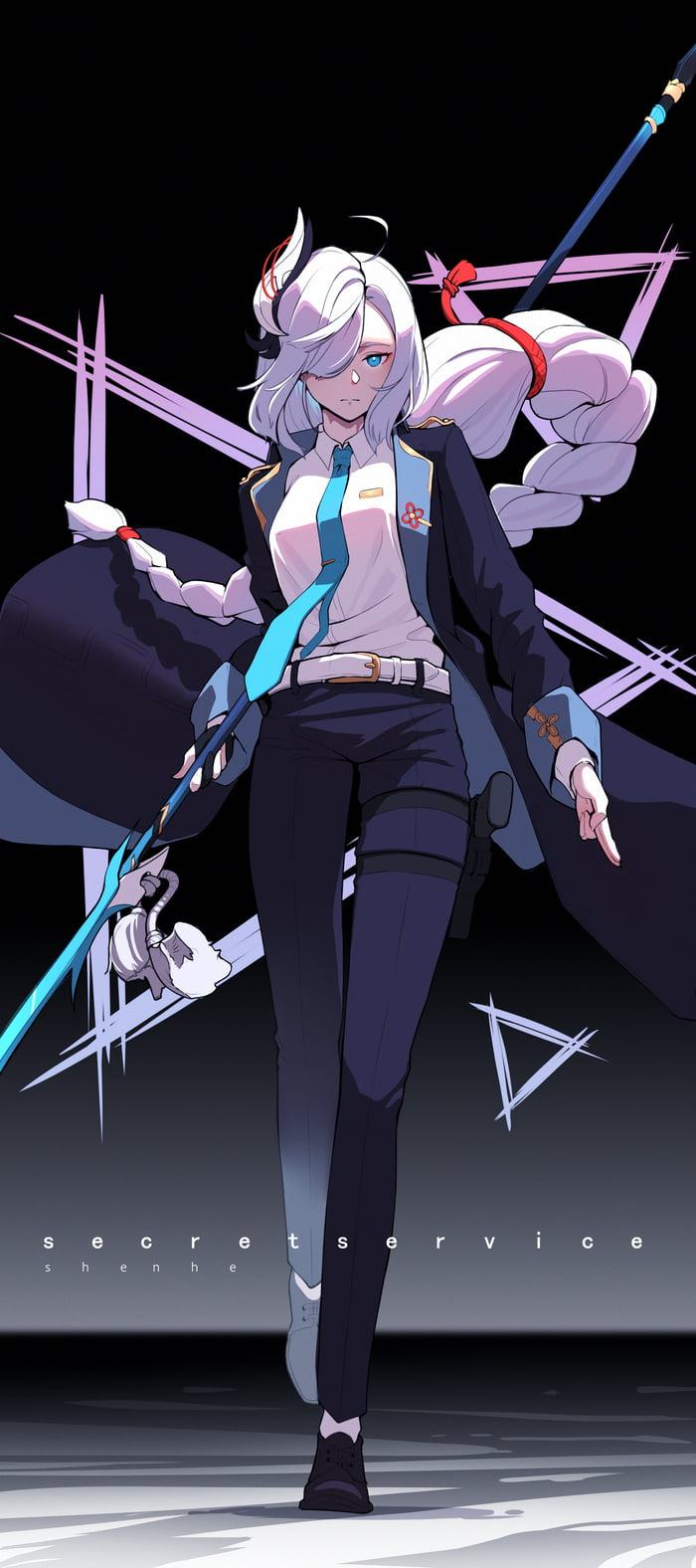 700x1576 Secret Service agent Shenhe (Genshin impact)