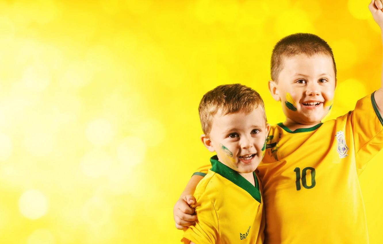 1332x850 Wallpaper wallpaper, happy, smile, football, Brazil, fans, kids image for desktop, section настроения