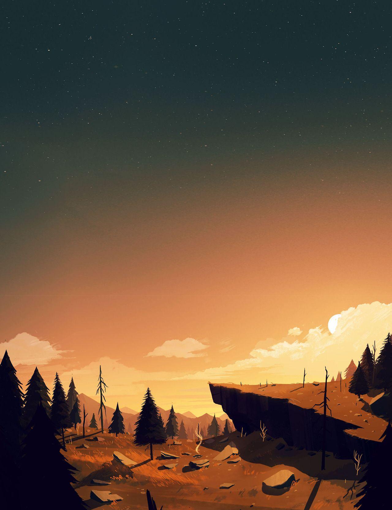 1280x1667 Firewatch Concept Art Moss. Game concept art, Environment concept art, Landscape concept
