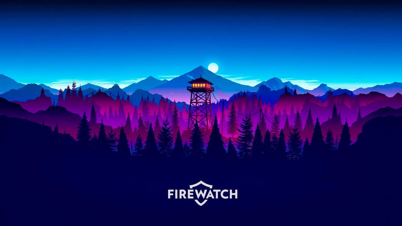 1333x750 Wallpaper Olly Moss Firewatch, Firewatch, Illustration, Campo Santo, Art, Background Free Image