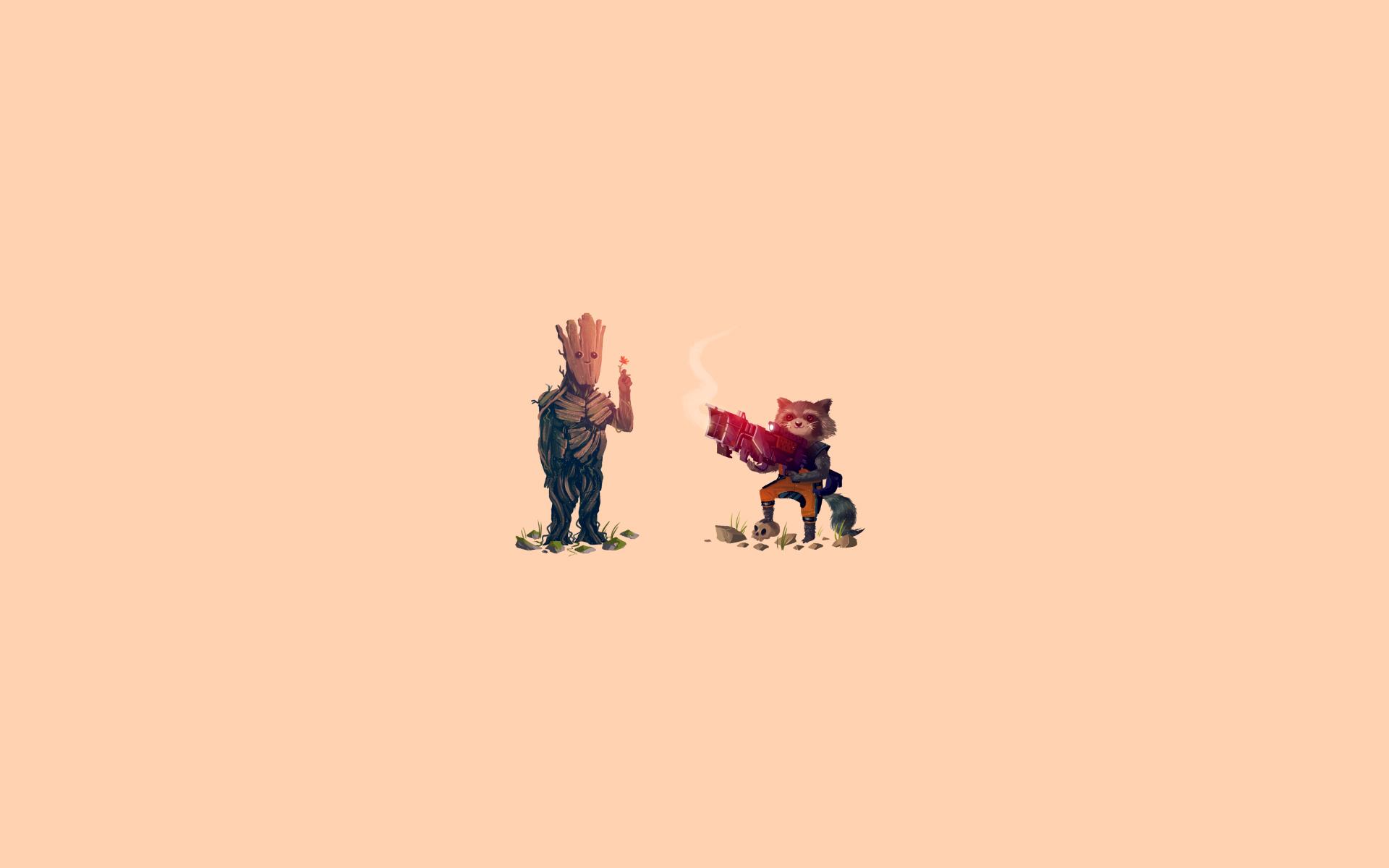 1920x1200 Olly Moss' Rocket Raccoon & Groot [1920x1200]
