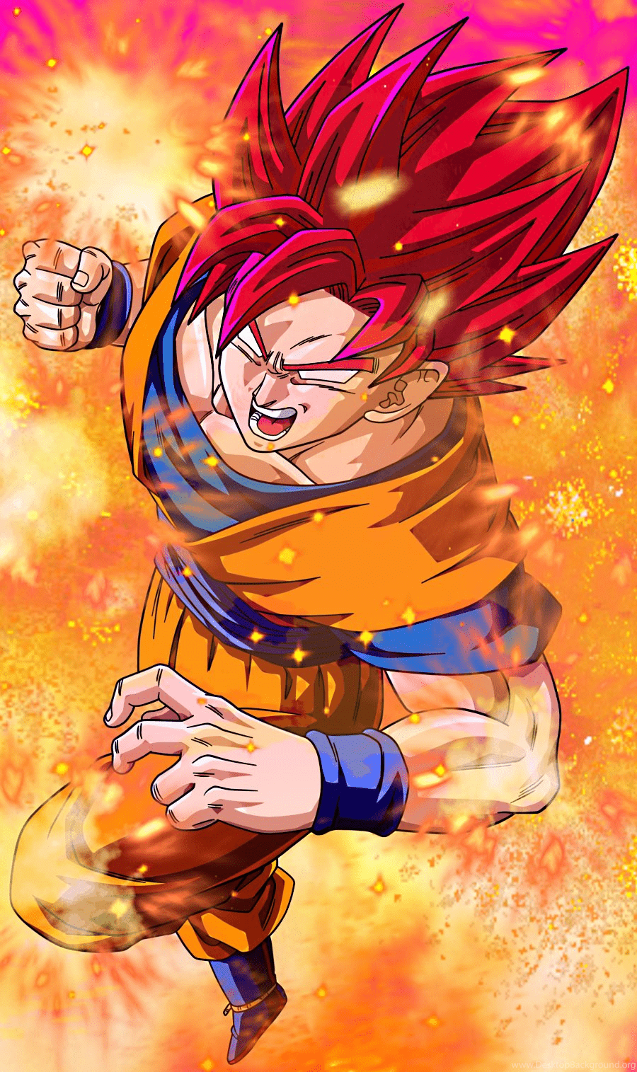 900x1515 Goku Super Saiyan God 2 Wallpaper. Desktop Background