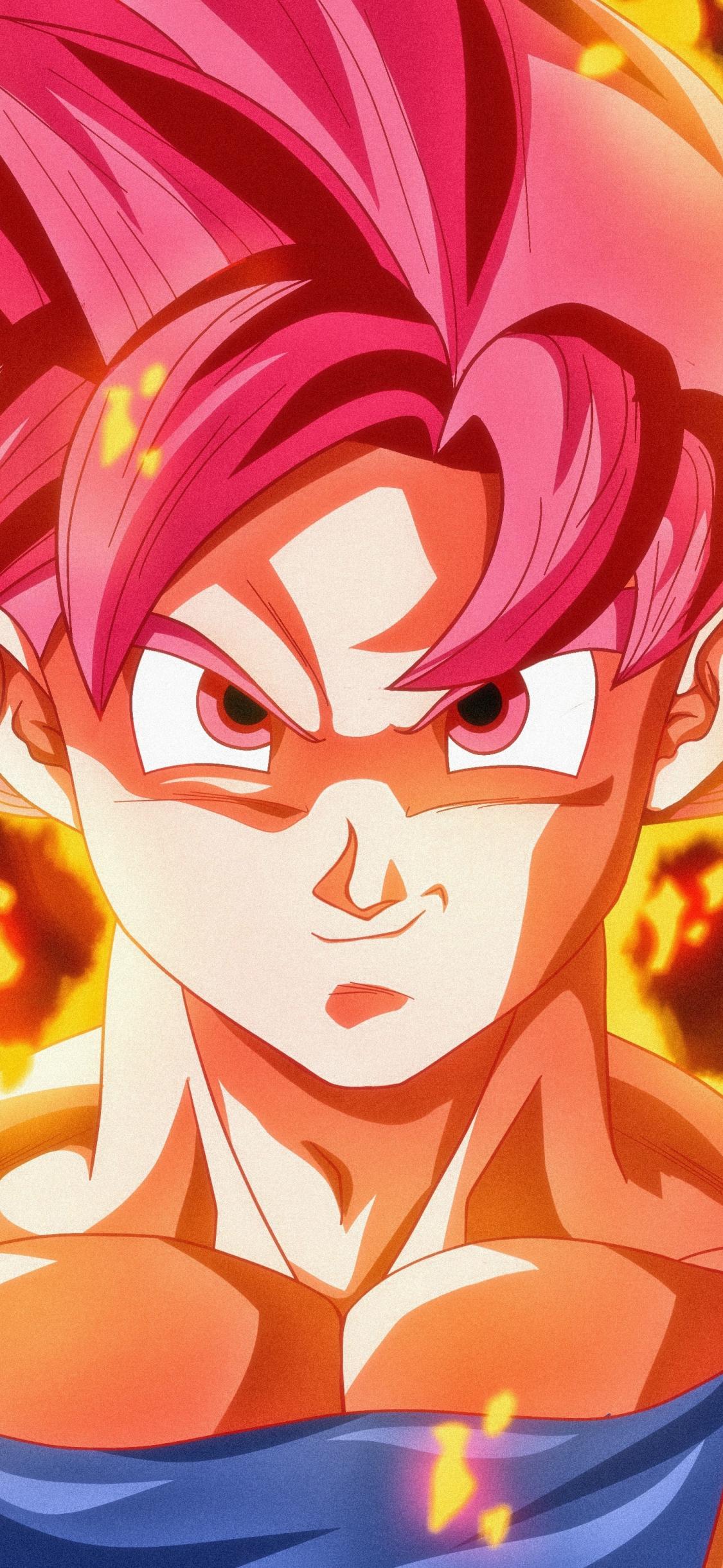 1125x2436 Download super saiyan god, goku, dragon ball, red head 1125x2436 wallpaper, iphone x, 1125x2436 HD image, background, 7915