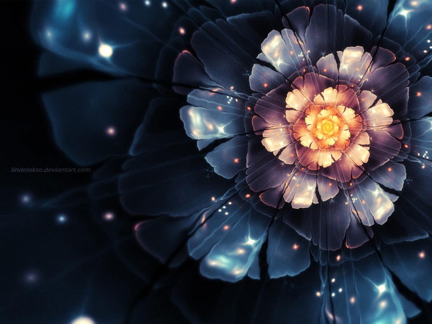 1400x1050 Blue and pink flower wallpaper, lotus flowers, fractal, abstract • Wallpaper For You HD Wallpaper For Desktop & Mobile