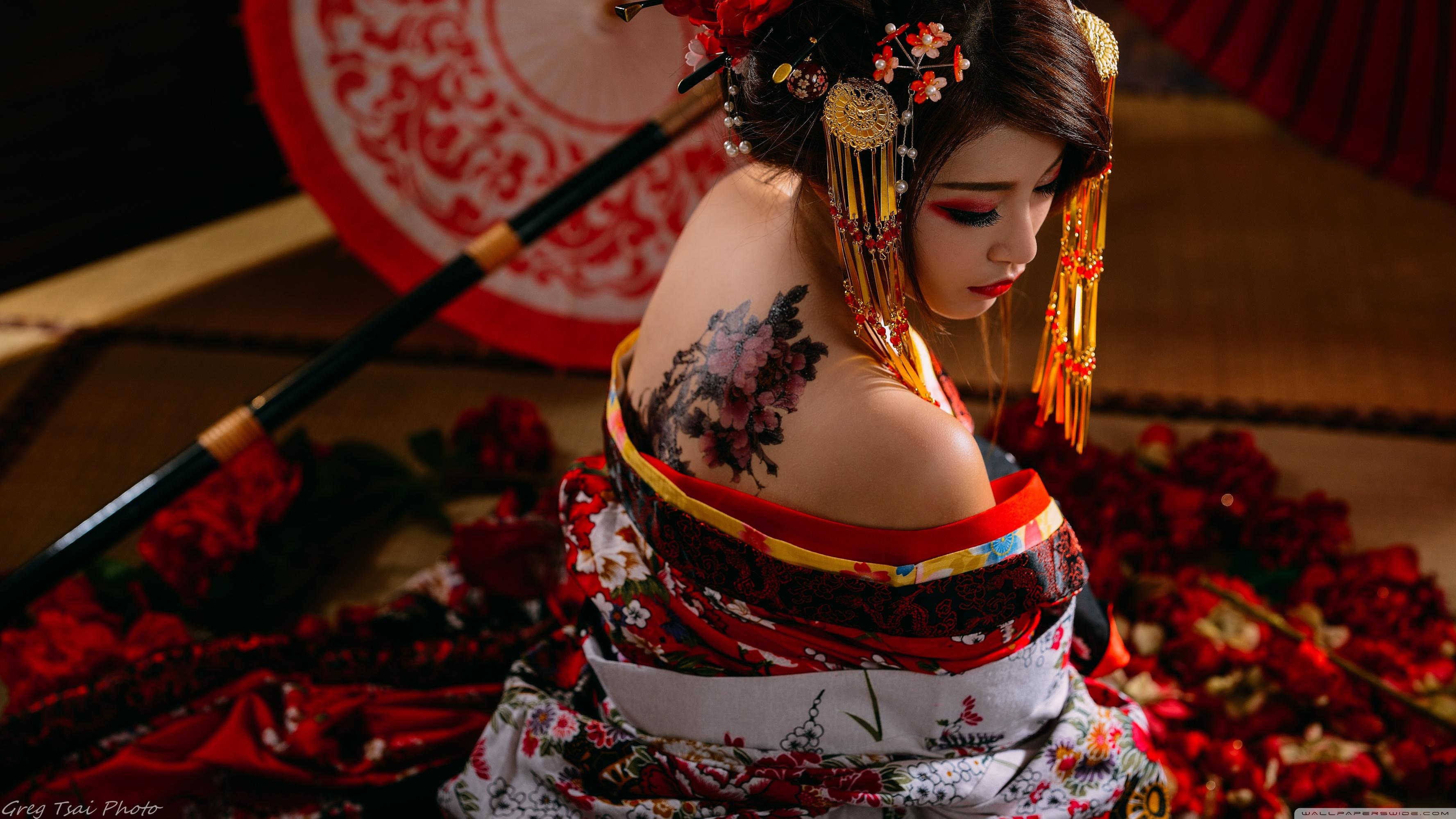 3554x1999 Japanese Girl 4k Wallpaper