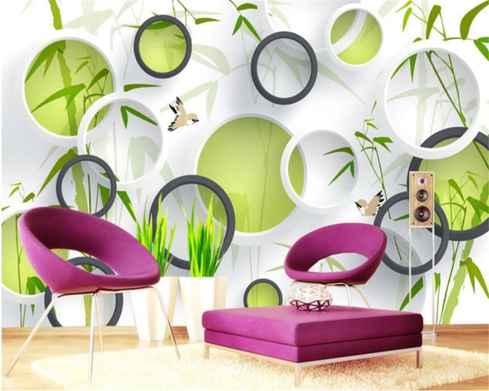 1000x800 Beibehang Custom wallpaper green bamboo bird 3D circle landscape photo background wall wallpaper home decoration 3D wallpaper. background wallpaper. 3D wallpaperwallpaper green