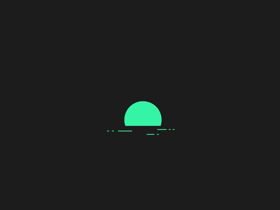 1152x864 Green Semi Circle On Black Background Illustration, Minimalism Wallpaper • Wallpaper For You
