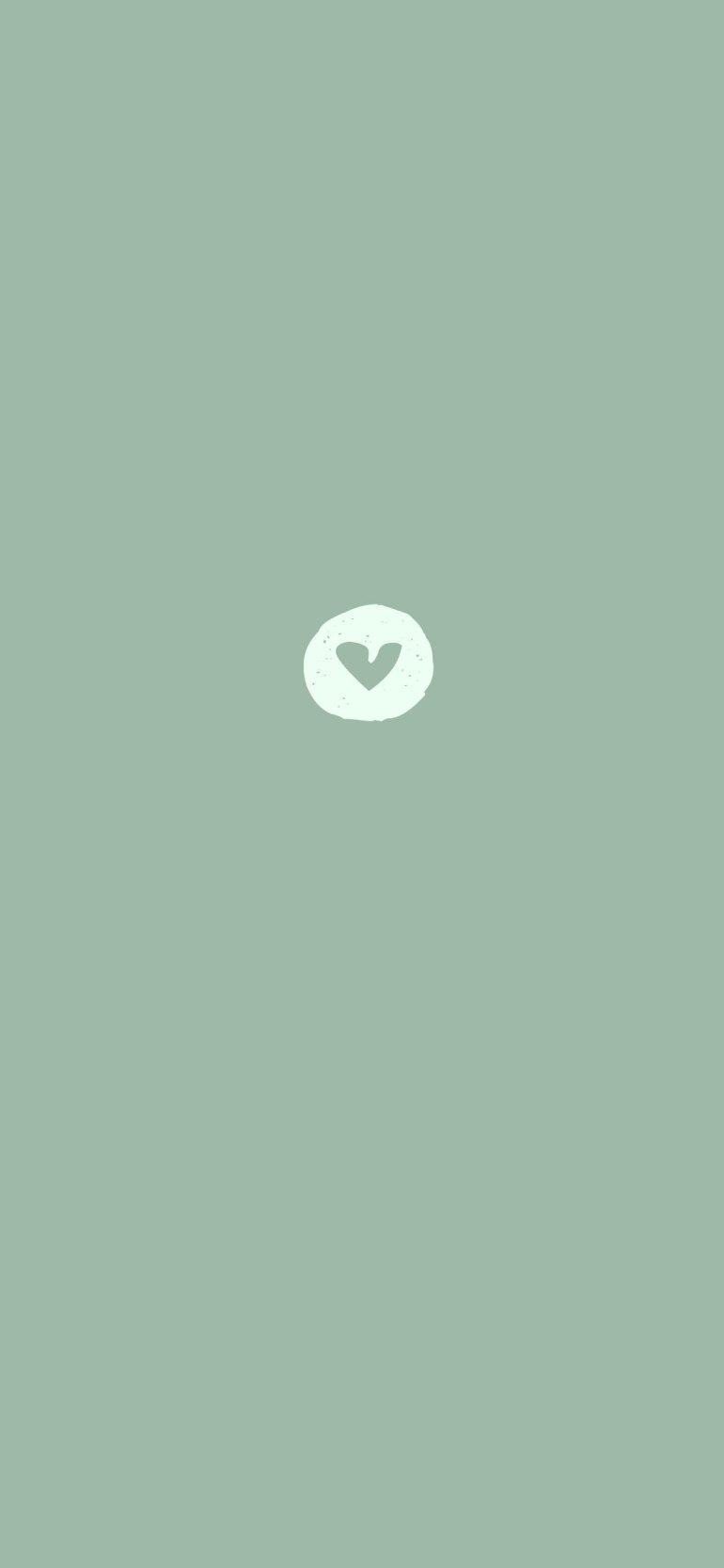 770x1666 Sage Green Aesthetic Wallpaper : Heart in Circle Wallpaper