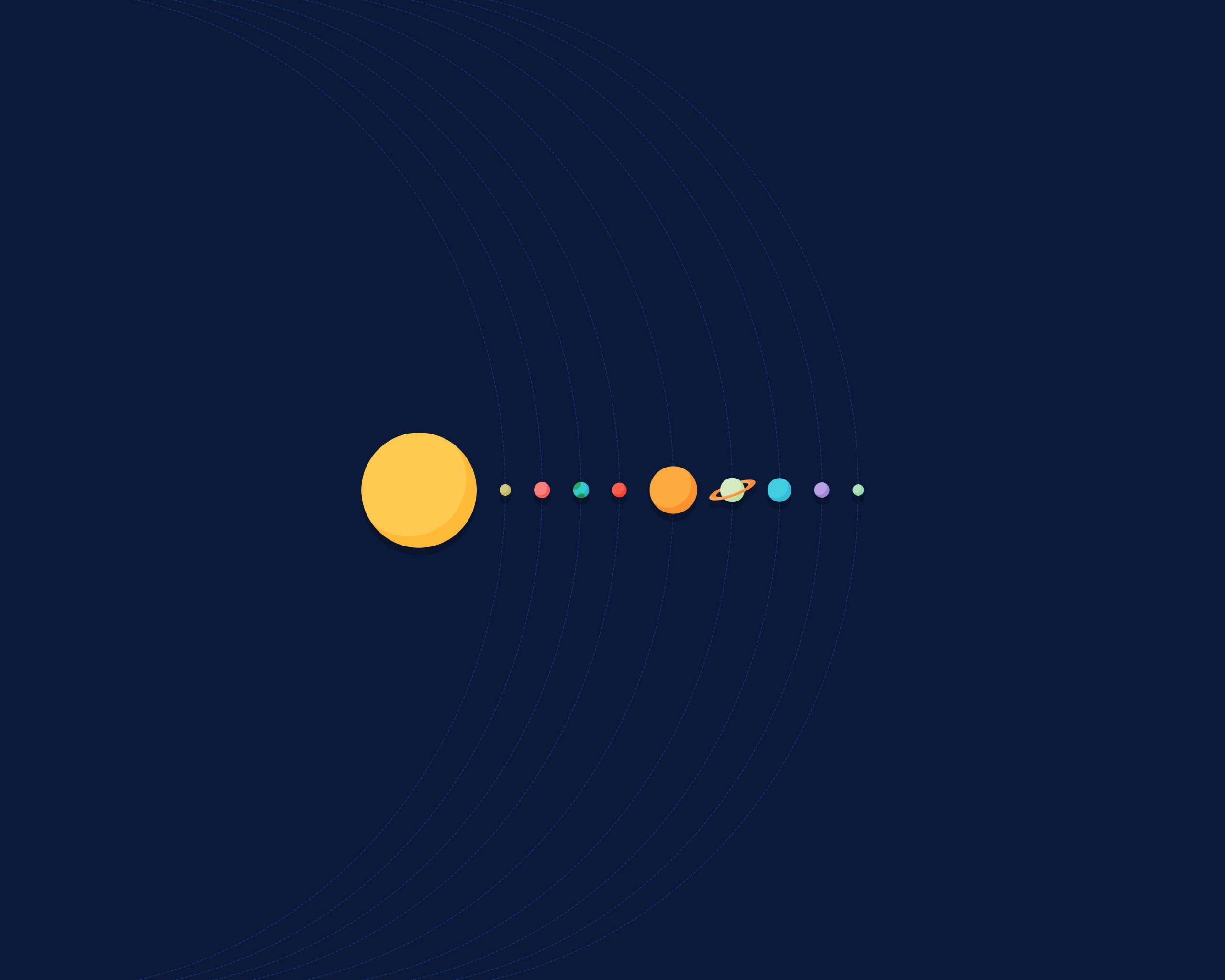 2560x2048 Solar System Illustration Wallpaper, Minimalism, Circle, Geometric Shape • Wallpaper For You