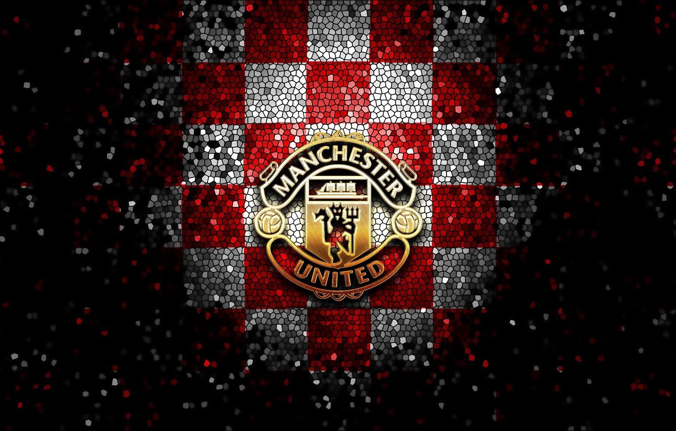 1332x850 Wallpaper wallpaper, sport, logo, football, Manchester United, glitter, checkered image for desktop, section спорт
