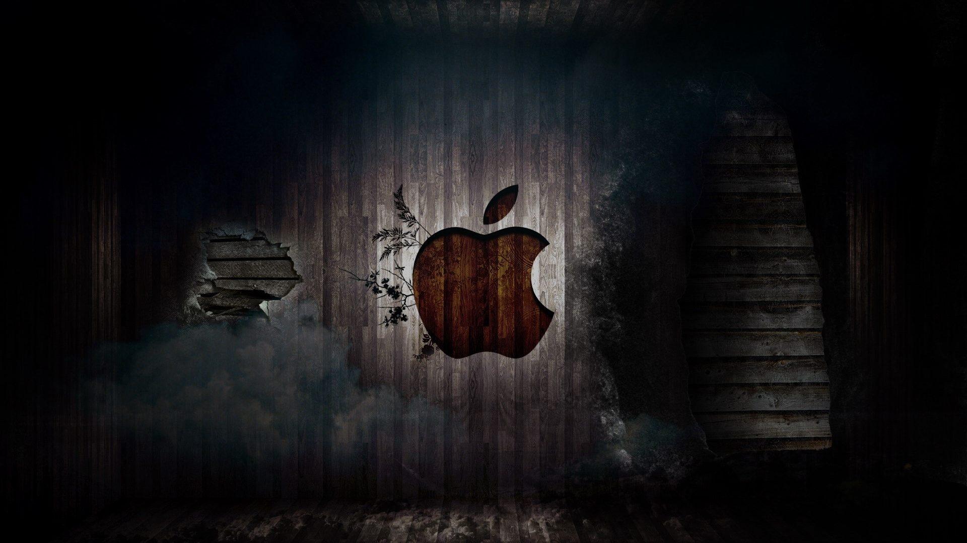 1920x1080 Grunge Apple Logo HD Wallpaper