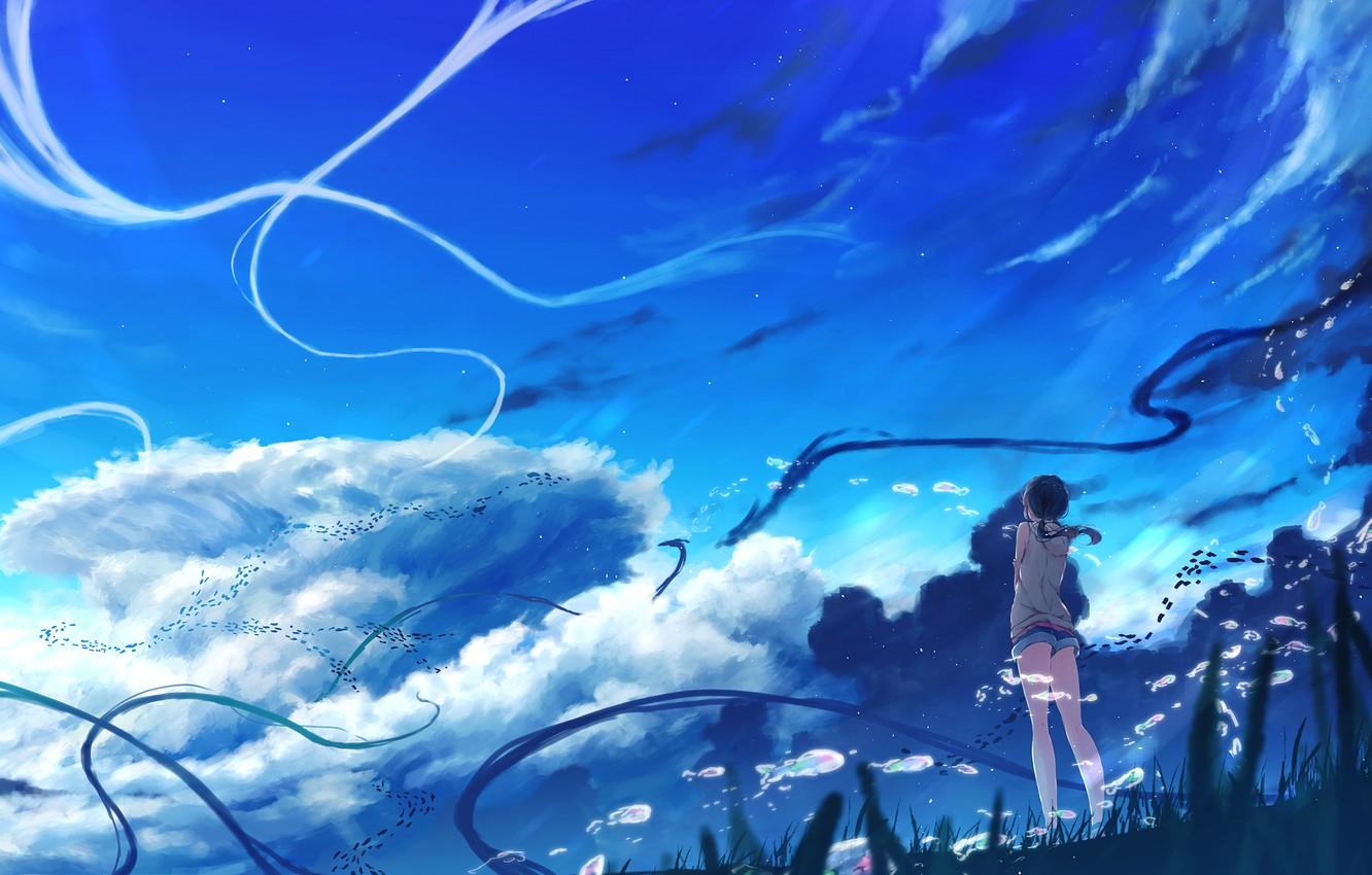 1332x850 Wallpaper The sky, Clouds, Girl, Hina Amano, Child Of The Weather image for desktop, section сёдзё