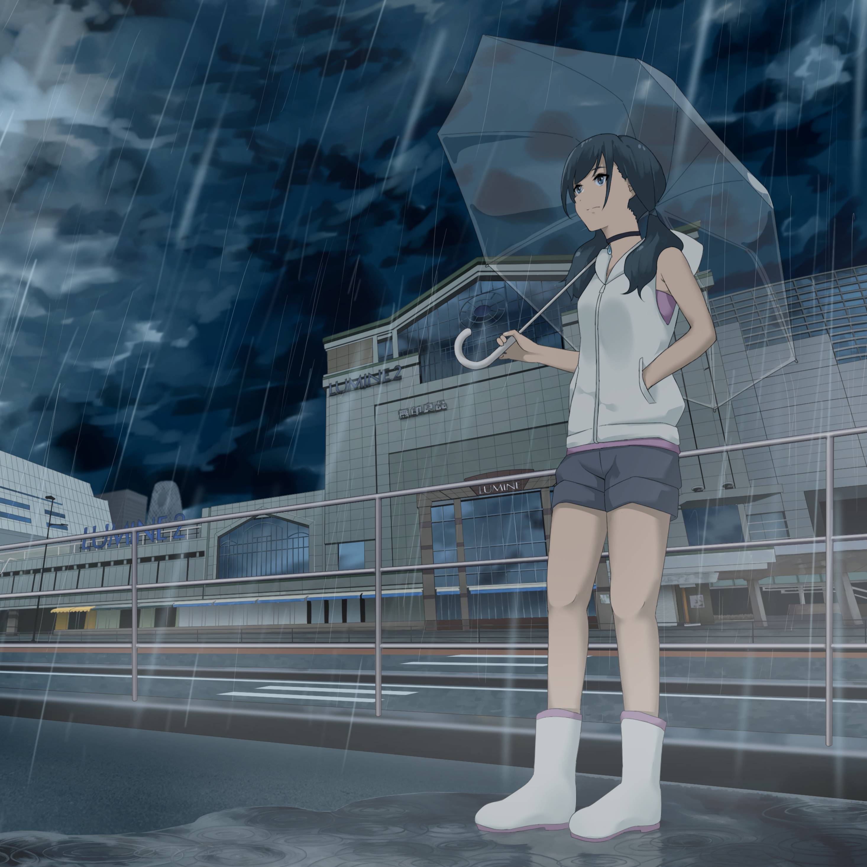 2932x2932 Hina Amano in Rain iPad Pro Retina Display Wallpaper, HD Anime 4K Wallpaper, Image, Photo and Background