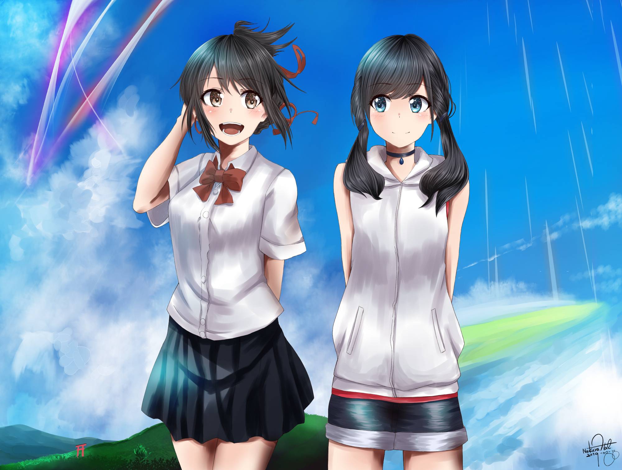 2000x1510 Hina Amano and Mitsuha Miyamizu Wallpaper, HD Anime 4K Wallpaper, Image, Photo and Background