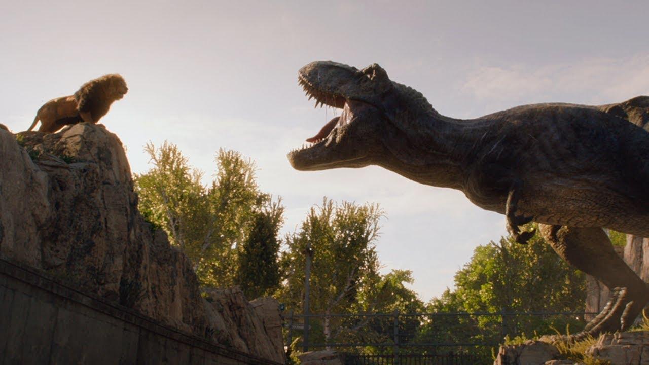 1280x720 Rexy Meets a Lion in Crazy New Jurassic World 2 TV Spot