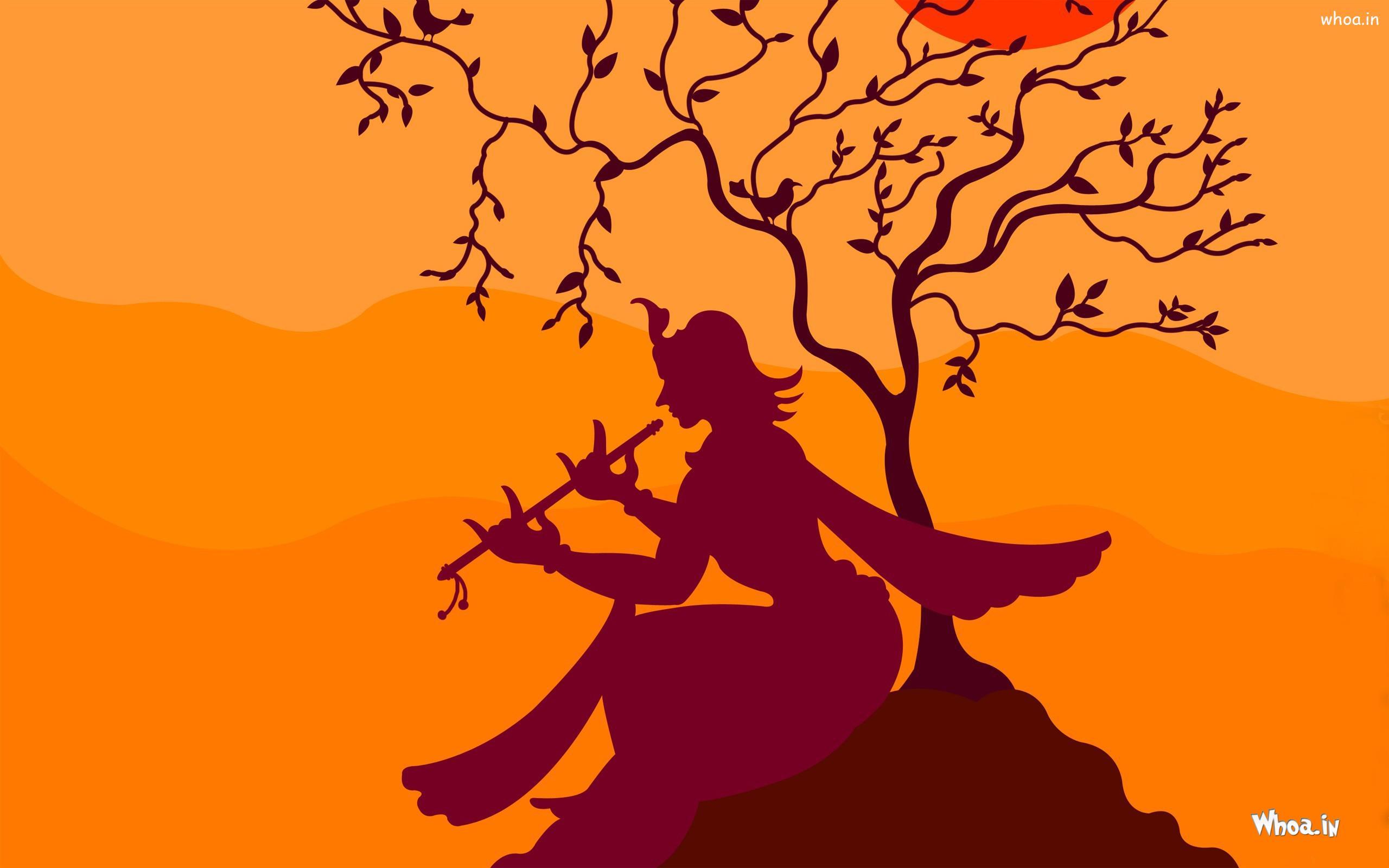 2560x1600 Krishna Hand Painting Wallpaper
