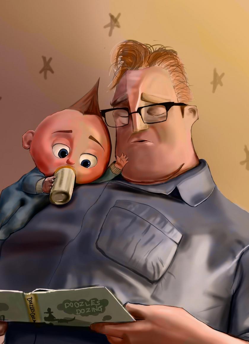 840x1160 Download The Incredibles Jack, Mr. Incredible, father and son, art wallpaper, 840x iPhone iPhone 4S, iPod touch