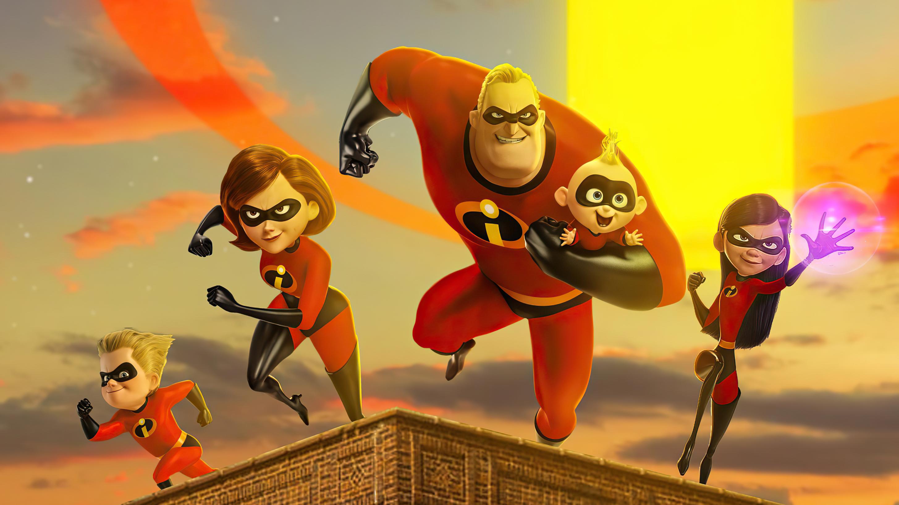 2910x1637 Dash Parr Elastigirl Incredibles 2 Jack Jack Parr Mr Incredible Violet Parr Wallpaper:2910x1637