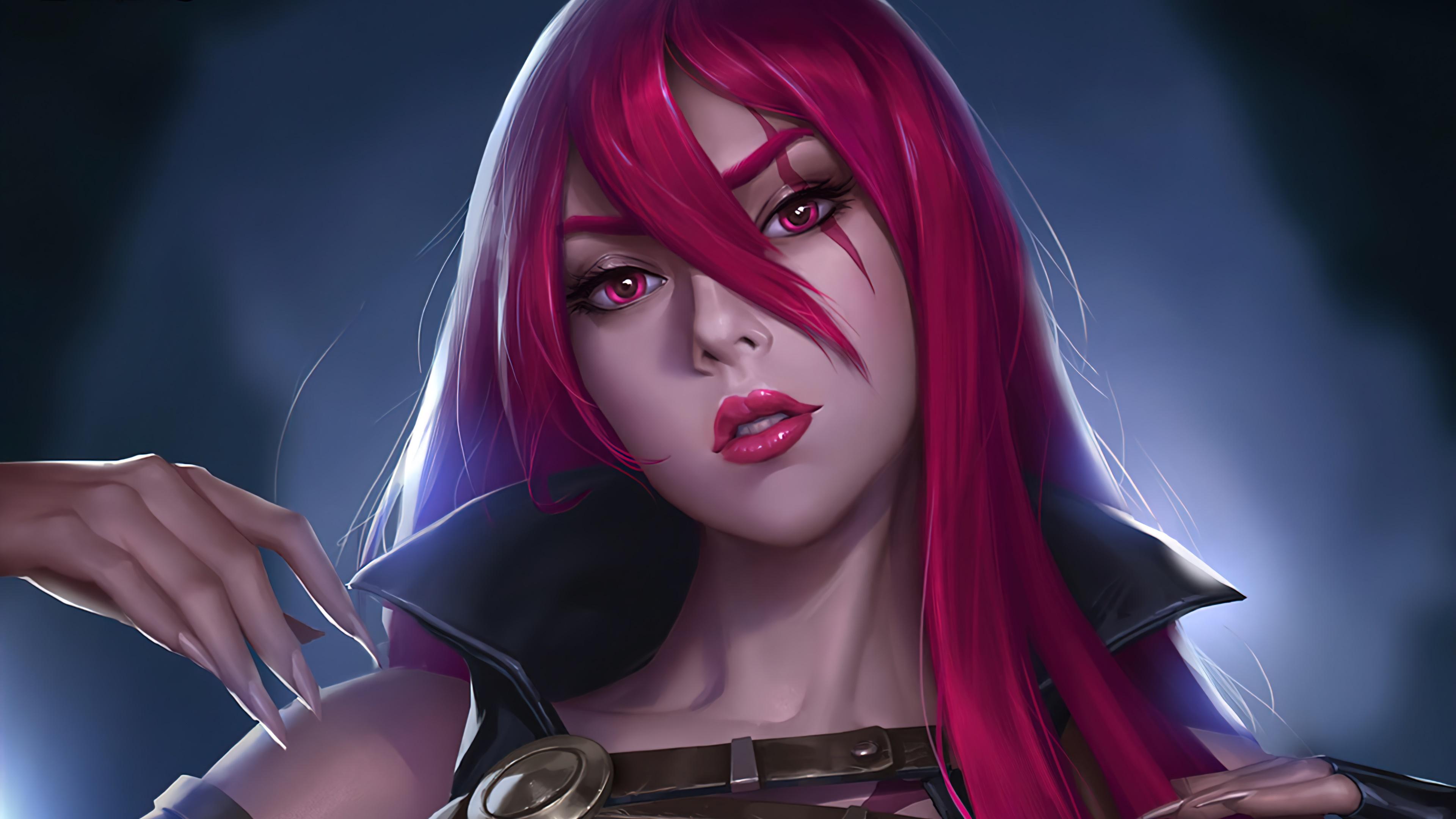 3840x2160 katarina, lol, league of legends, game, art, 4k, pc, wallpaper HD Wallpaper