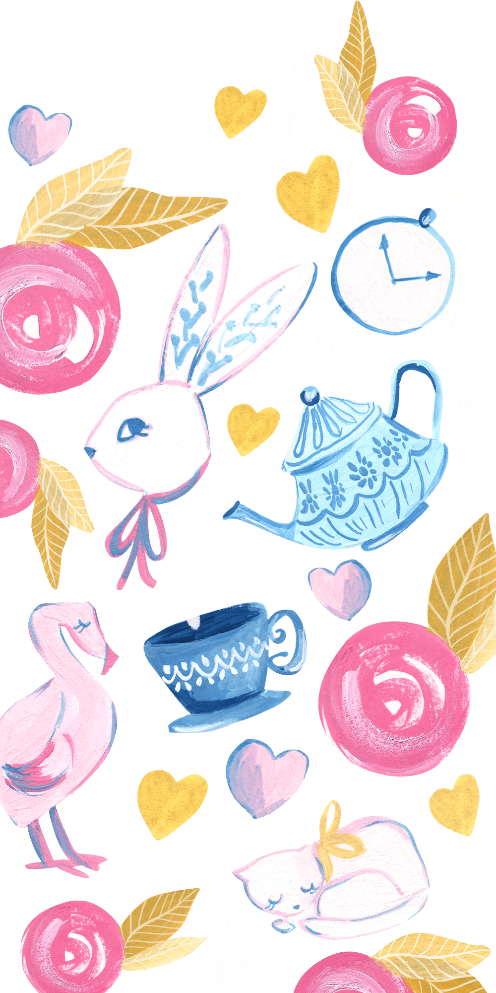 1000x2000 AliceinWonderland. #Casetify #iPhone #Art #Design #Pattern #Rabbit #Animals #Cool #W. Phone wallpaper patterns, Watercolor wallpaper phone, Wallpaper iphone cute