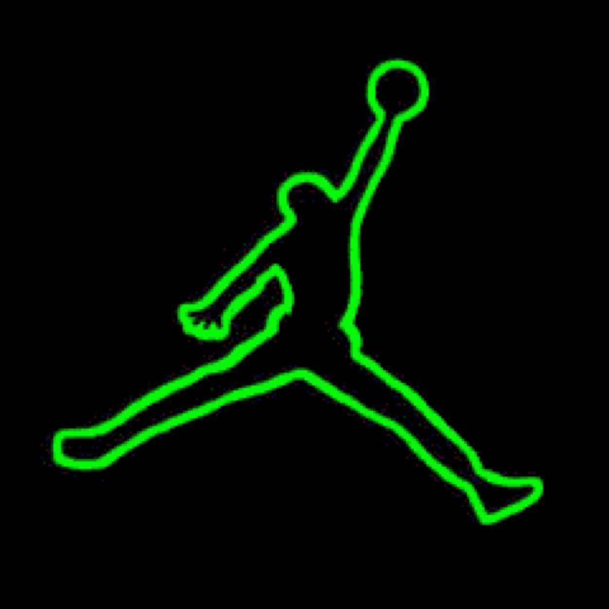 lime green jordan logo