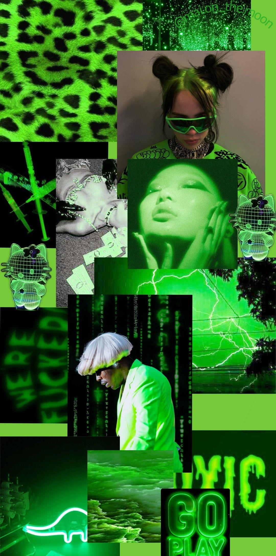 1080x2176 Neon green aesthetic wallpaper. Dark green aesthetic, Green aesthetic, Book nook chair