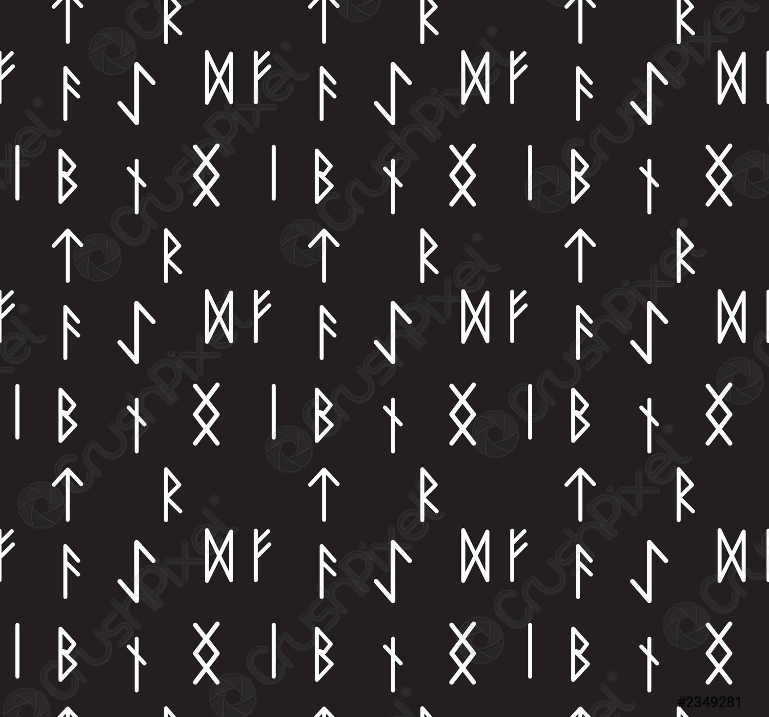1500x1398 Runes seamless pattern Runic alphabet wallpaper Writing ancient background Old