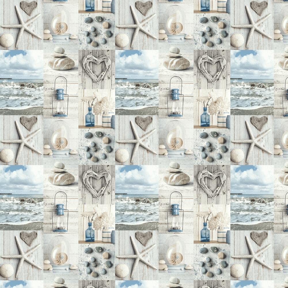 1000x1000 Maritime Collage by Arthouse / Grey : Wallpaper Direct