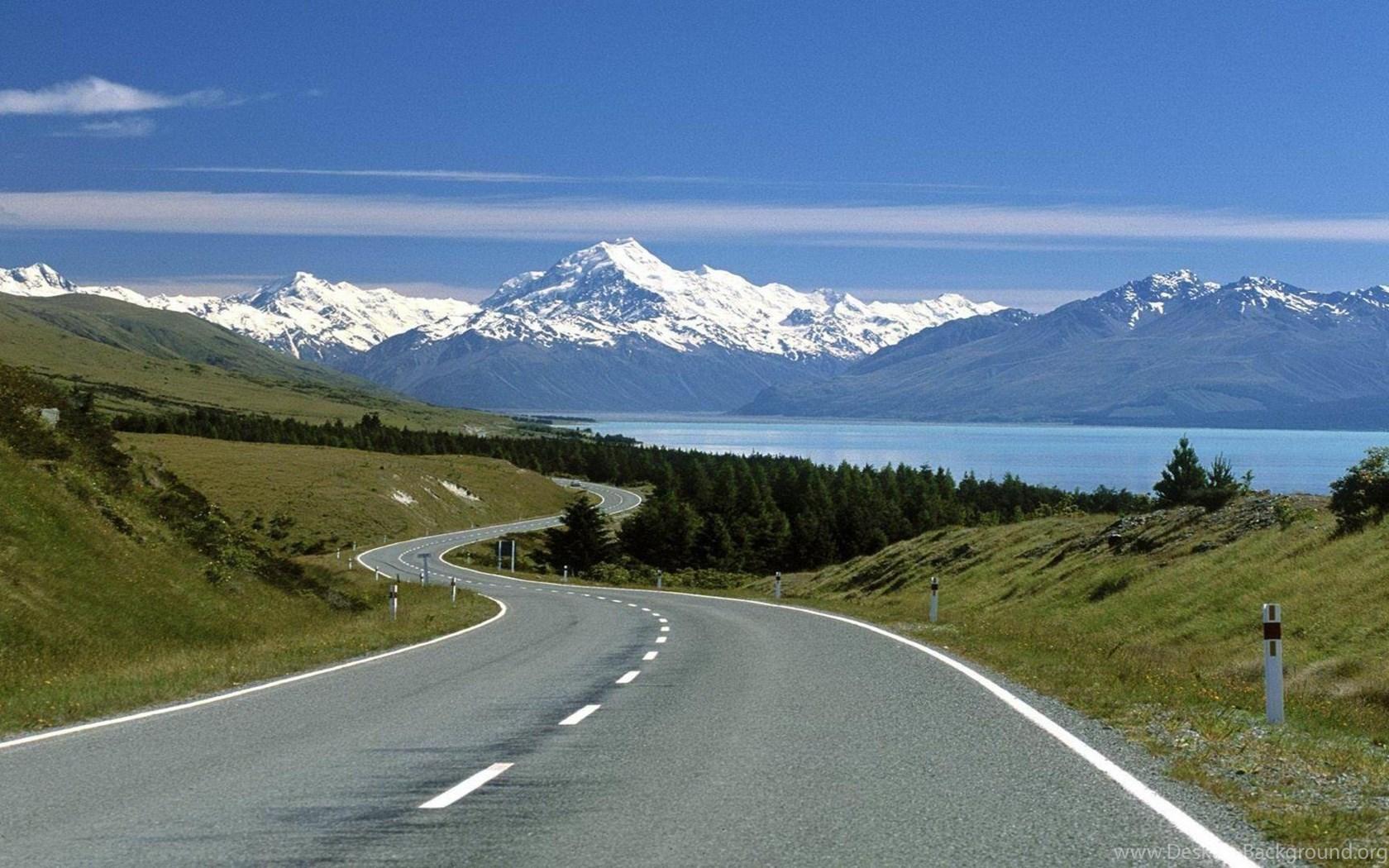 1680x1050 Mountain Road Side View Wallpaper. Desktop Background
