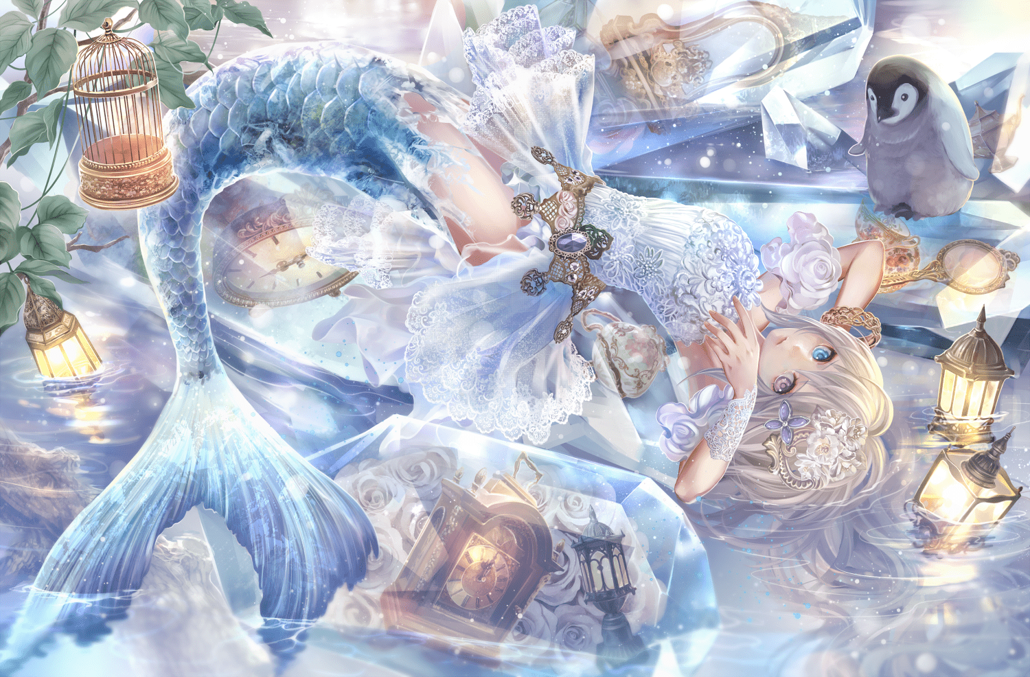 1500x986 Drawn by とりのあくあ. Anime mermaid, Mermaid wallpaper background, Anime