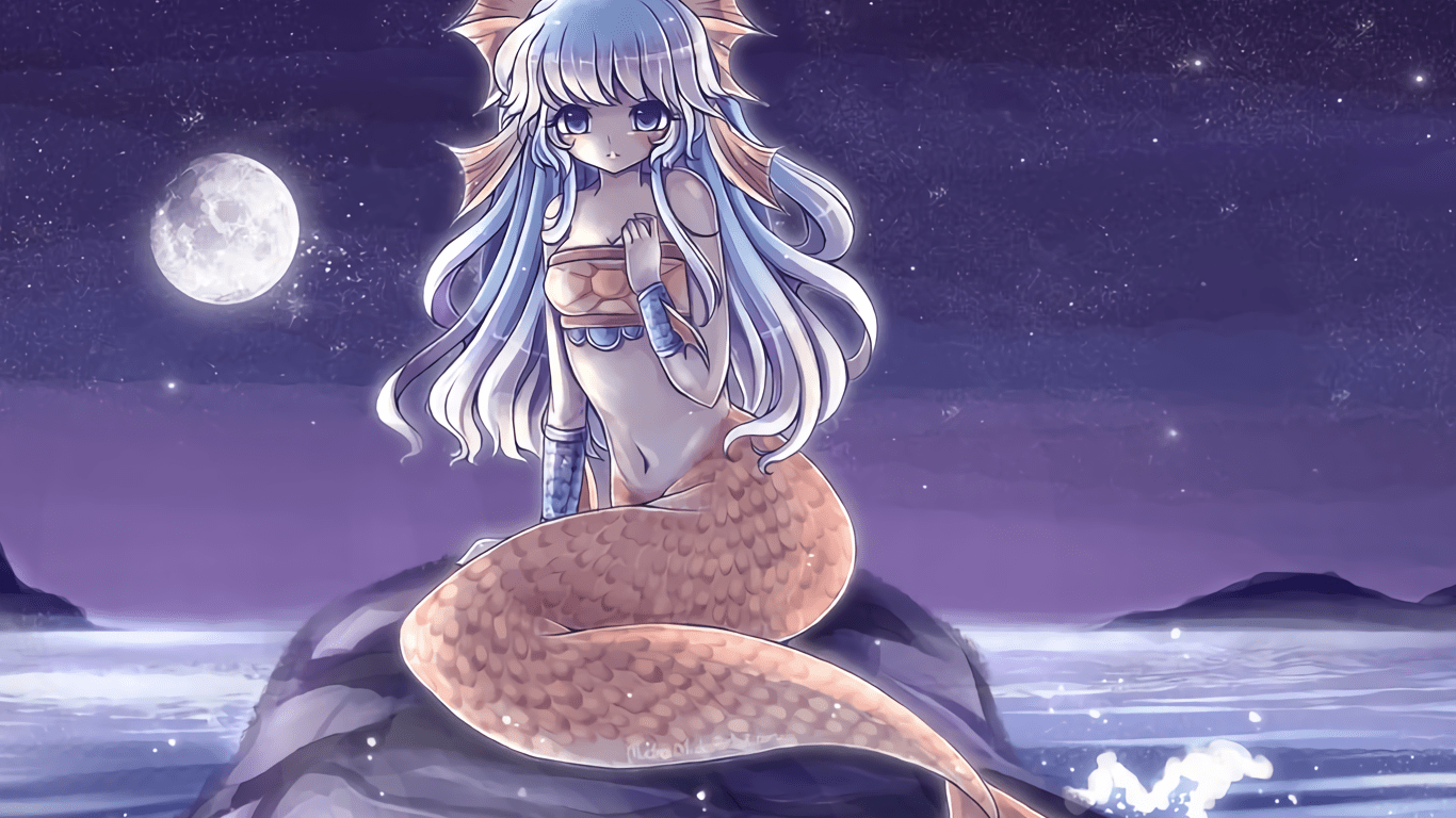 1366x768 Anime Mermaid Wallpaper
