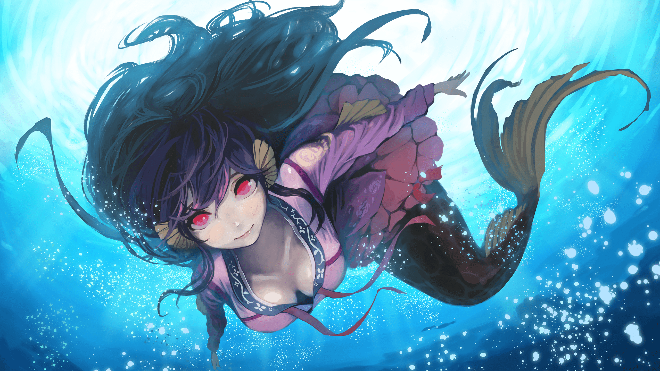 2560x1440 Anime Mermaid Wallpaper