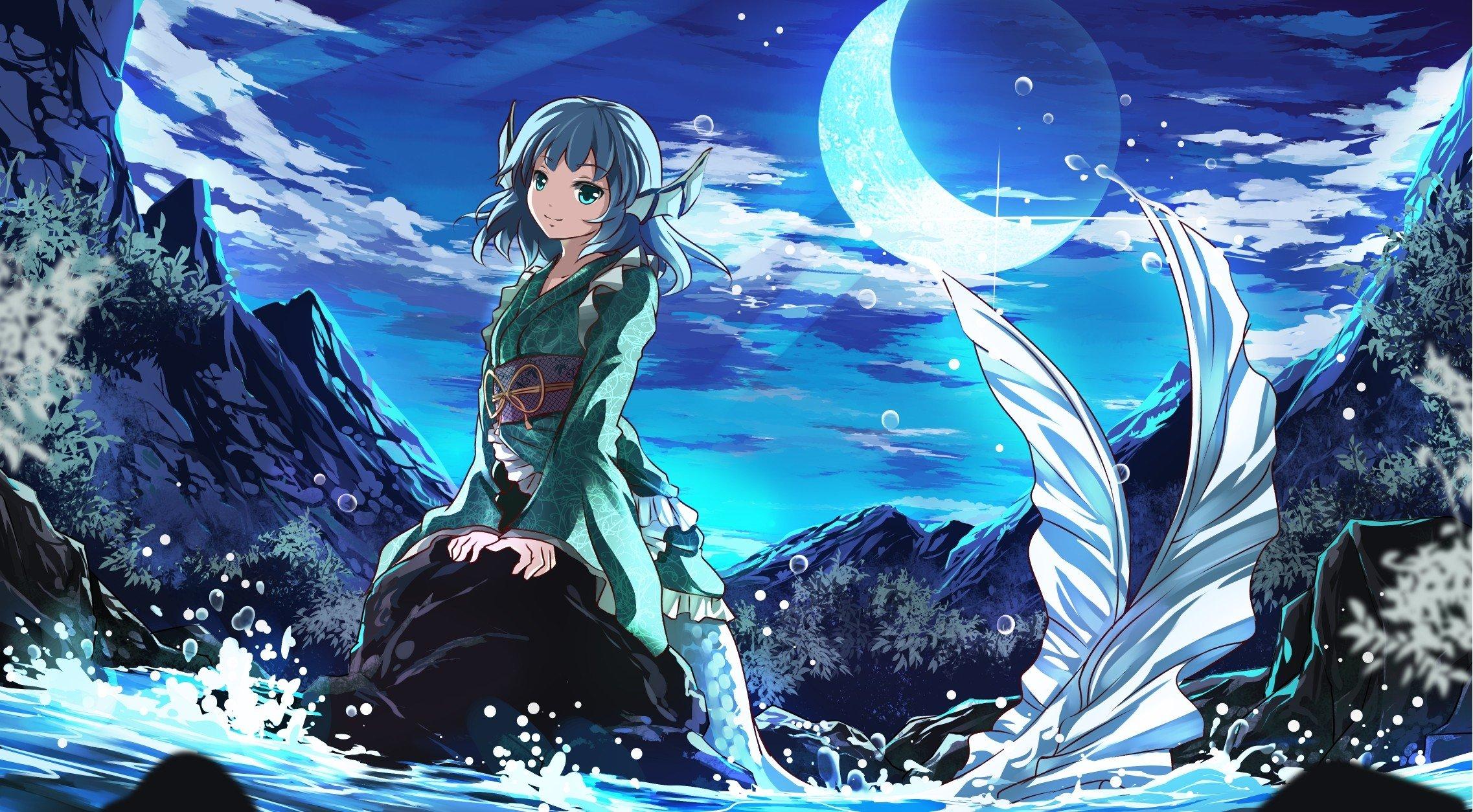 2274x1254 anime, Anime girls, Mermaids, Touhou, Wakasagihime HD Wallpaper / Desktop and Mobile Image & Photo