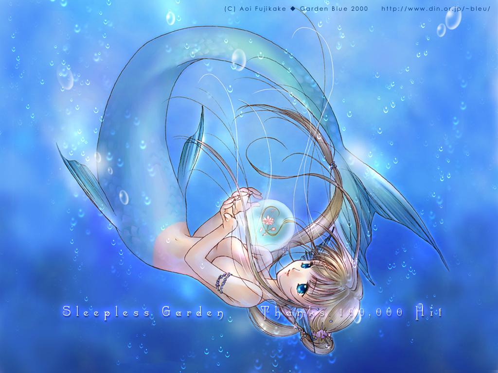 1024x768 Anime Mermaid Wallpaper