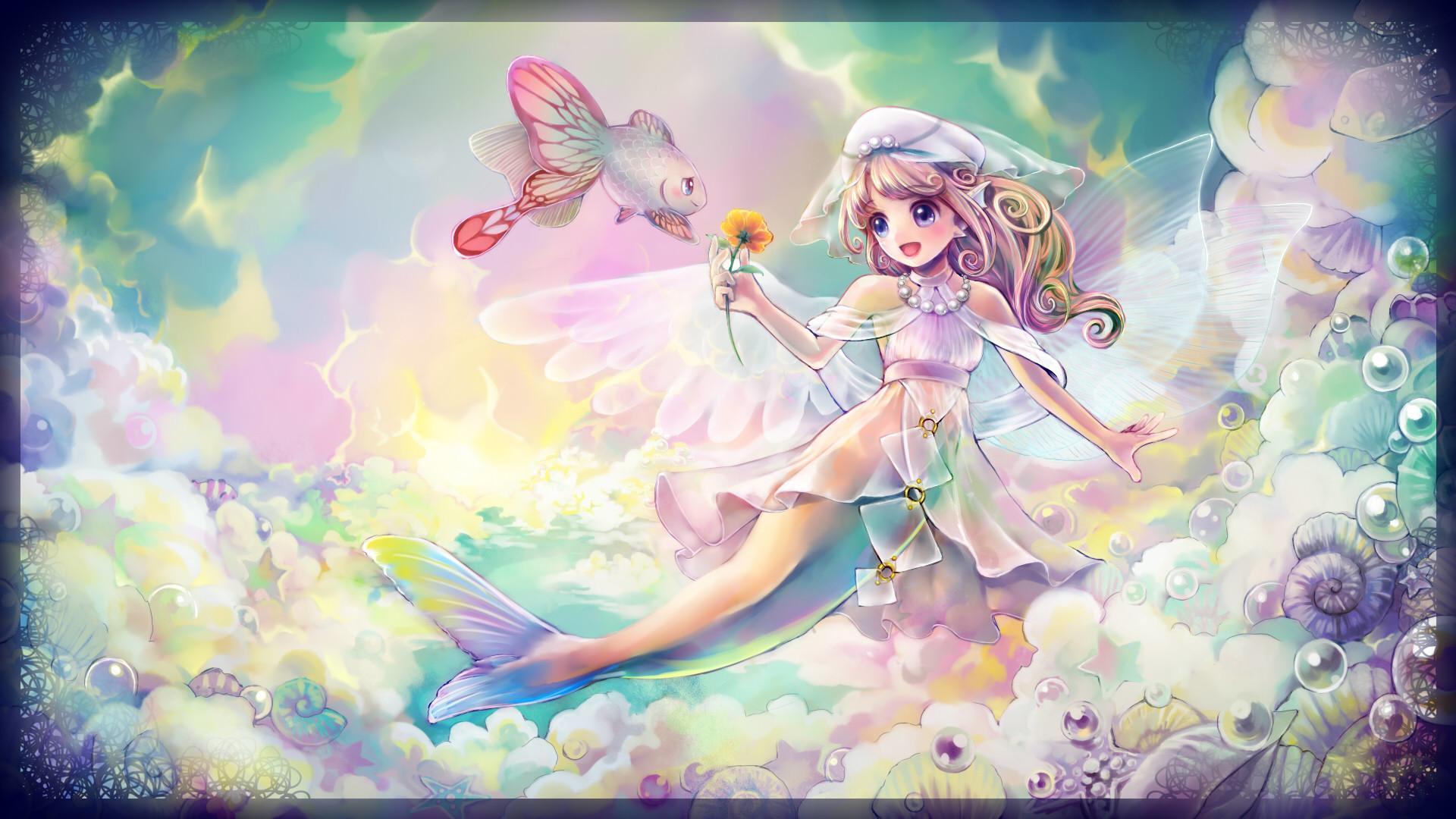 1920x1080 Beautiful Anime Mermaid Wallpaper