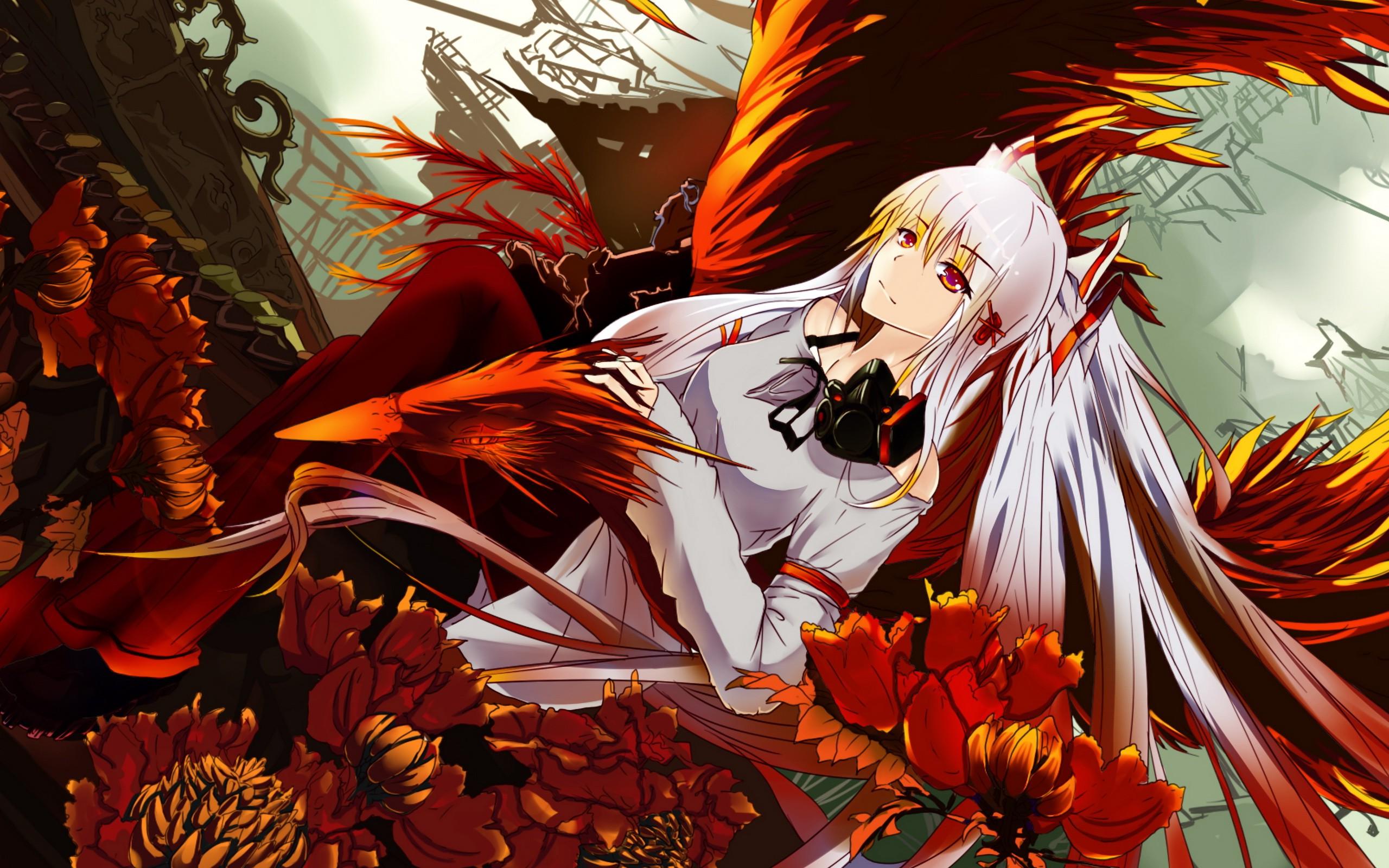 2560x1600 anime, Anime Girls, Touhou, Fujiwara No Mokou, Twintails Wallpaper HD / Desktop and Mobile Background