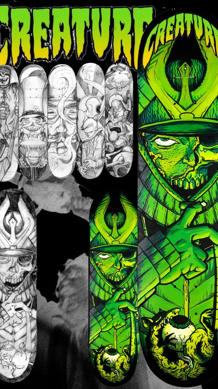 750x1334 Free download Creature Skateboards Art For creature skateboards [1067x1600] for your Desktop, Mobile & Tablet. Explore Creature Skate Wallpaper. Creature Skate Wallpaper, Creature Wallpaper, Skate Wallpaper