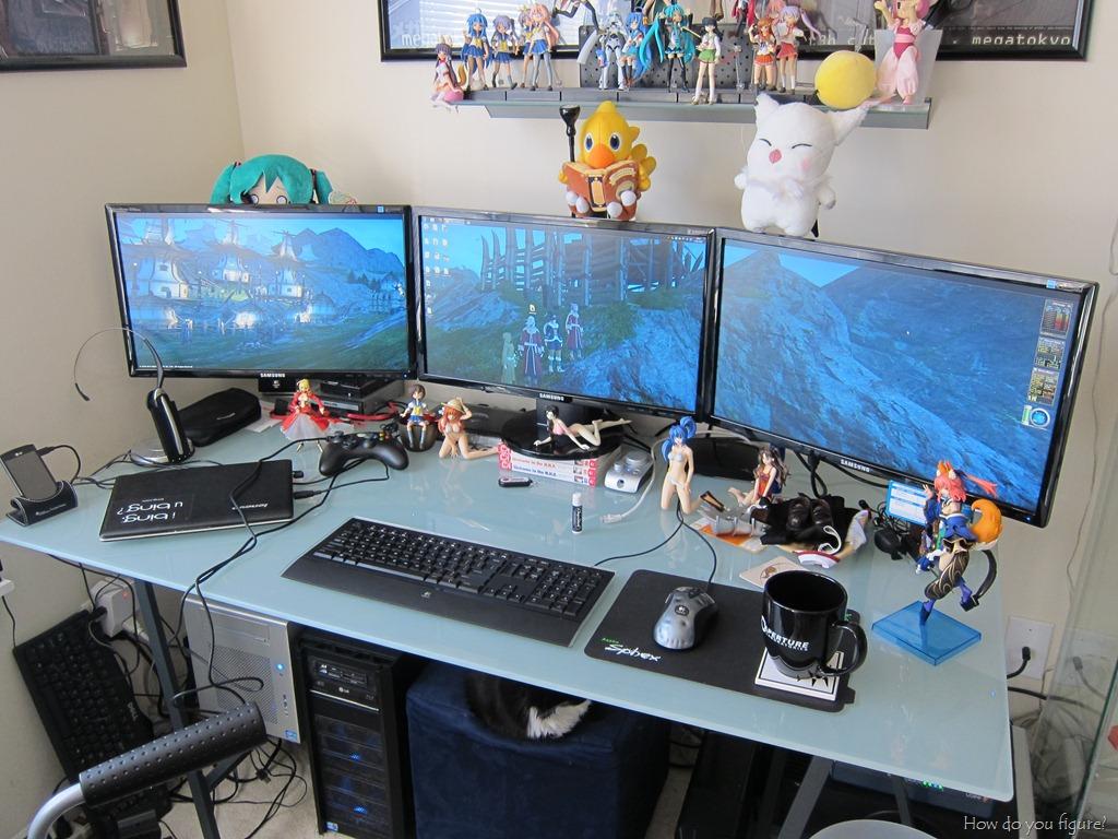1024x768 Gaming Setup With Figures HD Wallpaper