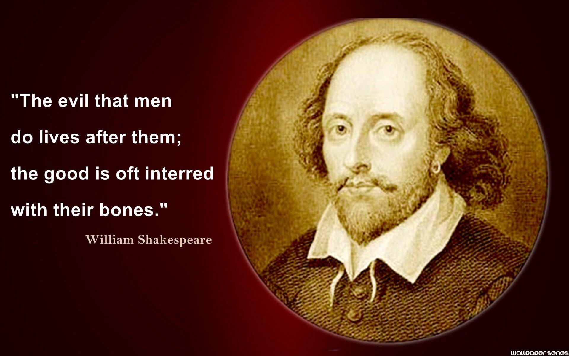 1920x1200 William Shakespeare Evil Quotes Wallpaper 10936