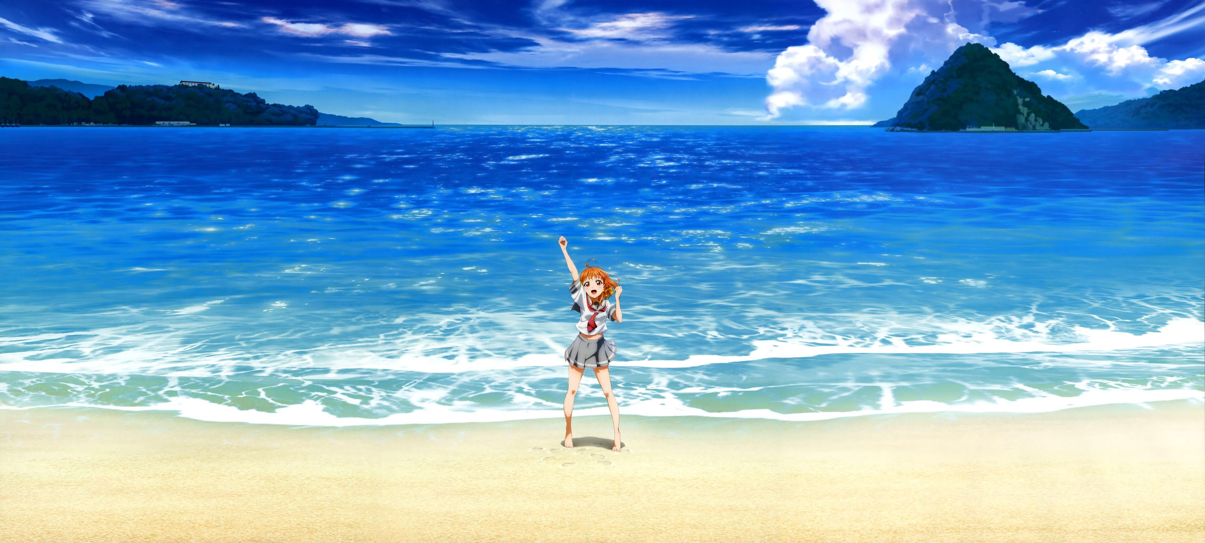 Cute Summer  Anime  Sea Background Wallpaper Download  MobCup