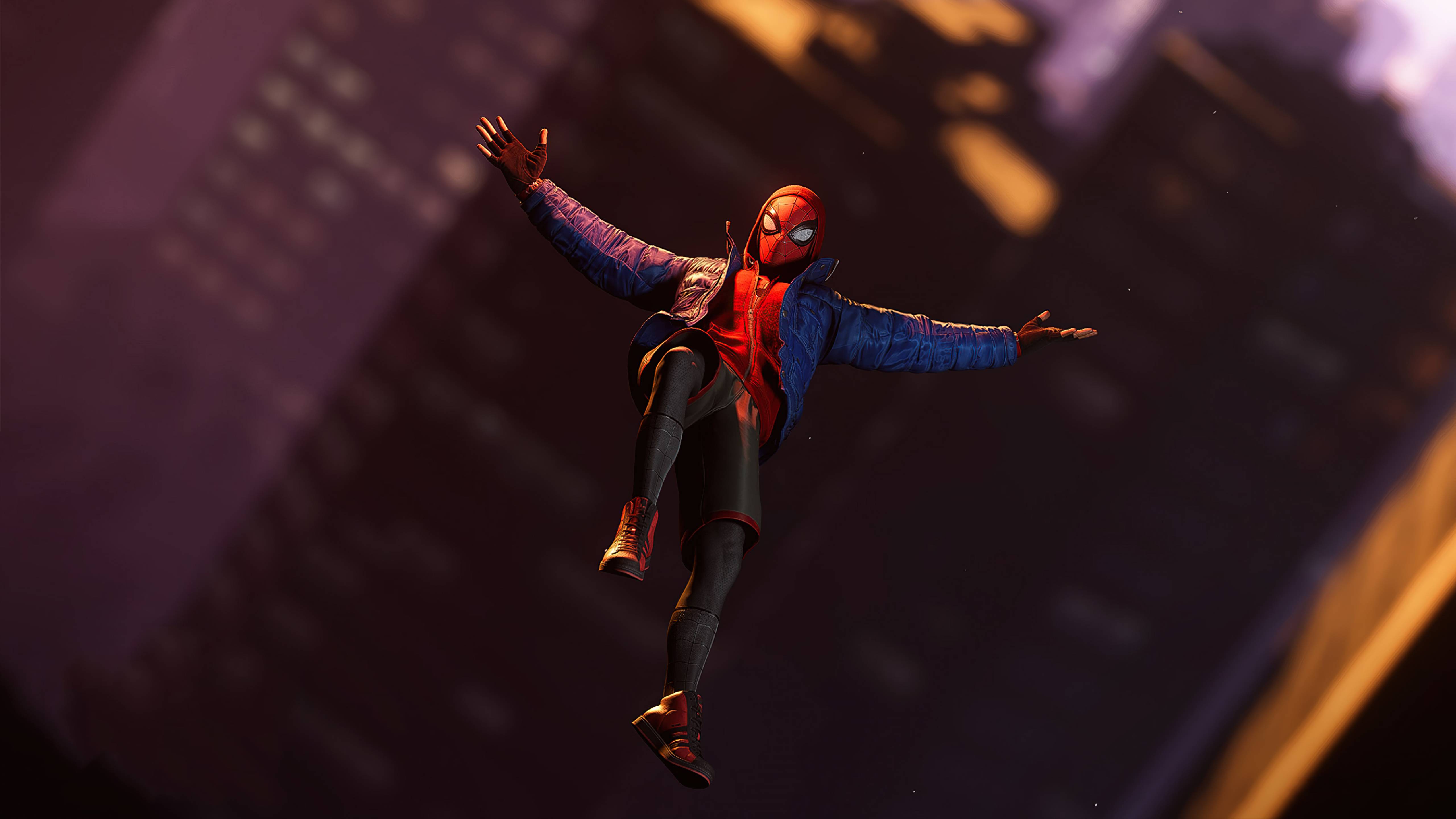 5120x2880 Spider Man Flying Miles Morales 5K Wallpaper, HD Games 4K Wallpaper, Image, Photo And Background