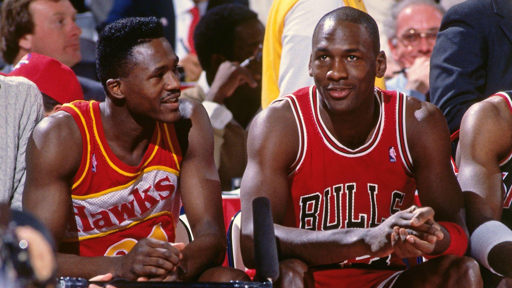 2048x1152 Dominque Wilkins And Michael Jordan Pictured During Vs Dominique Wilkins