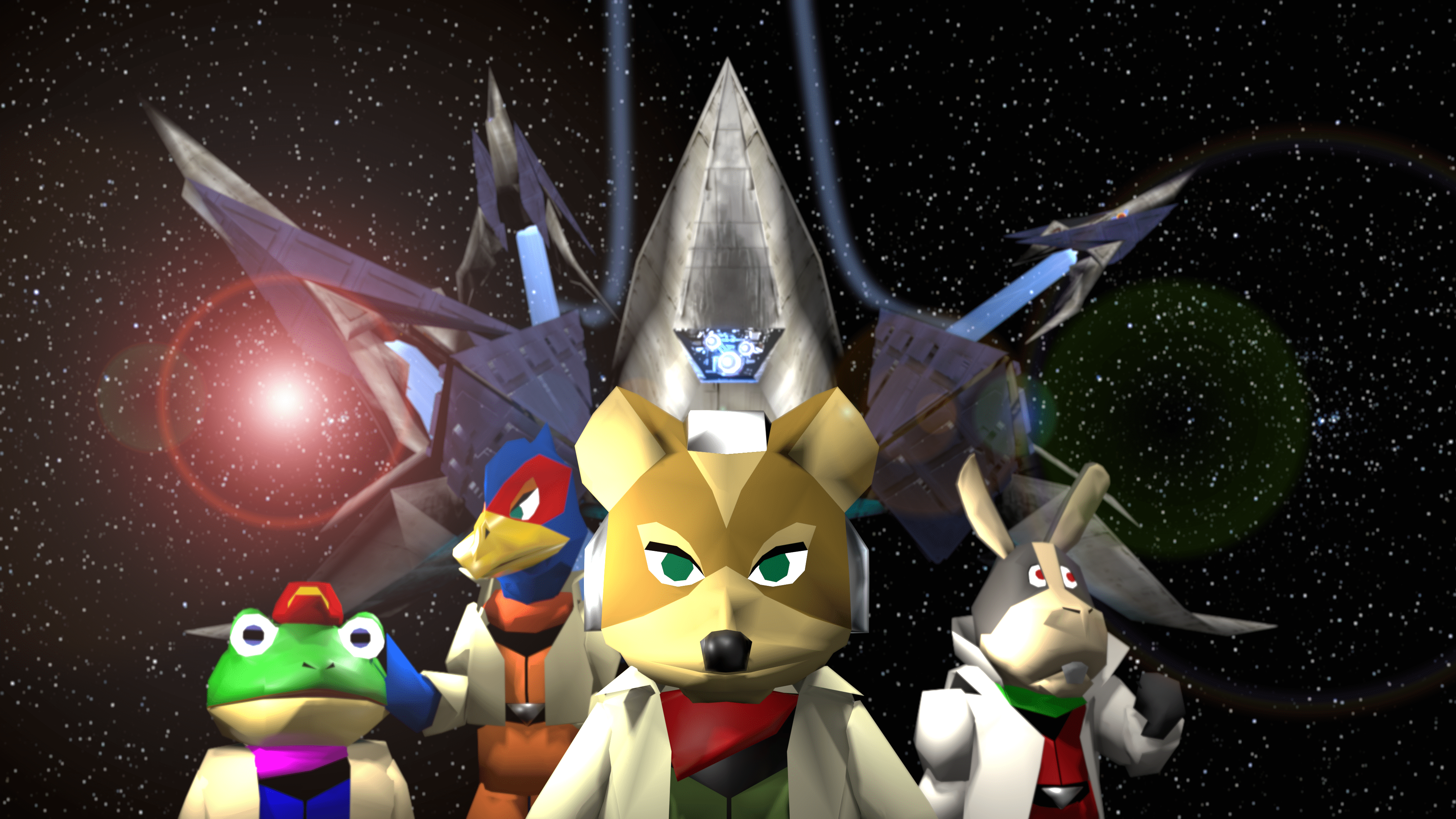 3840x2160 I made some more Star Fox 64 renders based on SNES era artwork